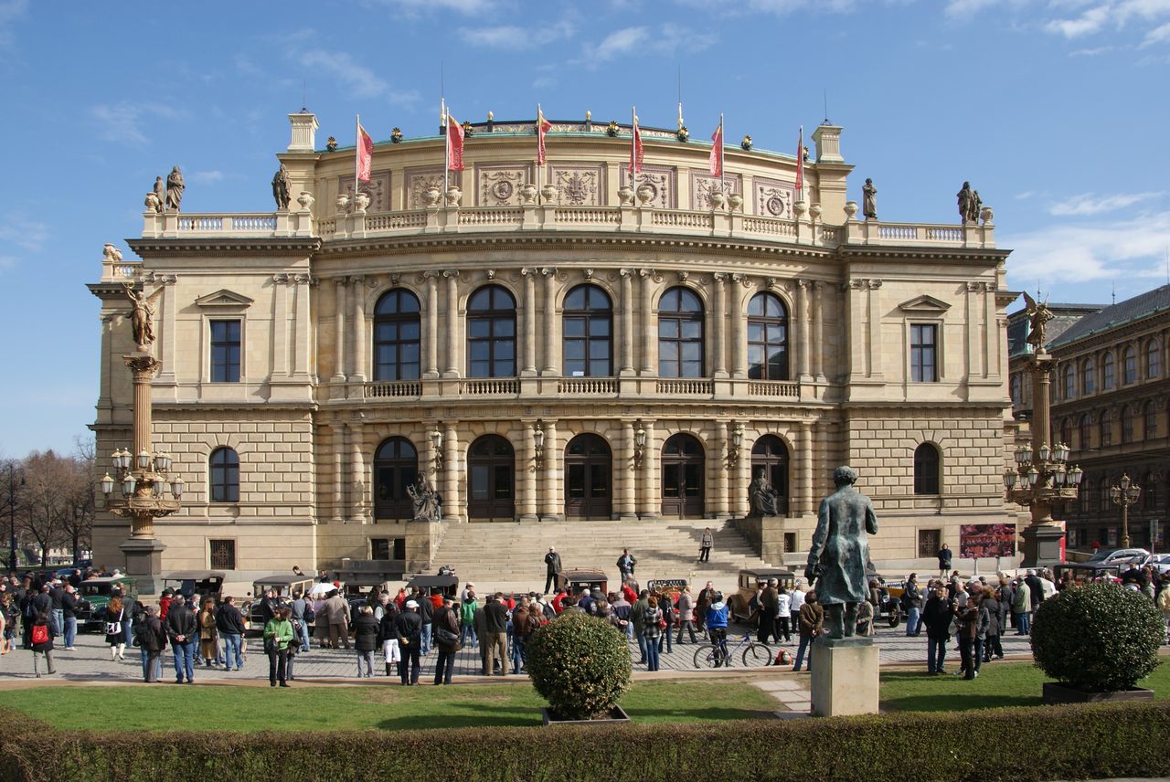 The Rudolfinum concert hall building in Prague